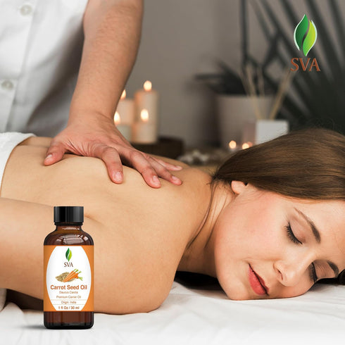 SVA 1 Fl Oz Carrot Seed Oil - 100% Natural Cold Pressed for Face, Skin Care, Hair Care, Scalp & Body Massage