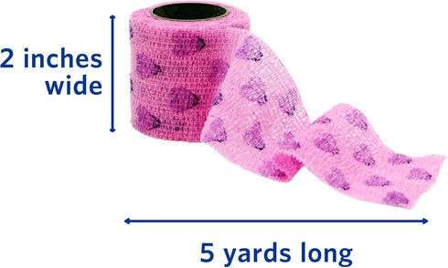 Pack 2 inch, 6 OVIK Health PetFlex Pet Flexible Self-Adhering Elastic Bandage for Wound Care First Aid Wrap for Small