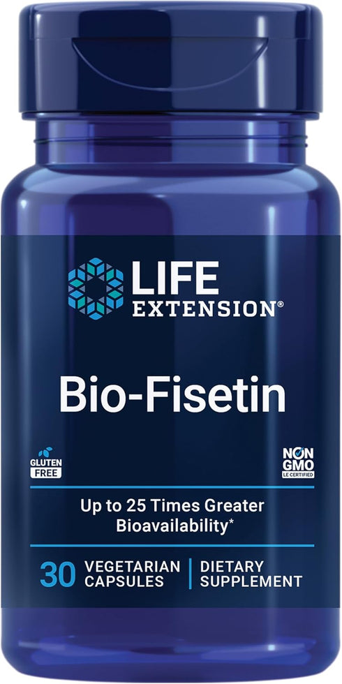 Life Extension Bio-Fisetin - Fisetin, Galactomannans from Fenugreek Seed - 30 Vegetarian Capsules for Cellular,