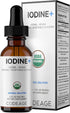 Codeage USDA Certified Organic Iodine Drops, 250 Mcg Per Serving, Liquid Iodide Supplement, 2 fl oz