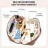 Large Capacity Travel Cosmetic Bag, Waterproof Toiletry Bag, Women Portable Makeup Bag with Handle and Divider