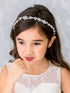 SWEETV Silver Flower Girl Headpiece - Crystal Floral Girls Headband for Wedding, Birthday Party, First Communion