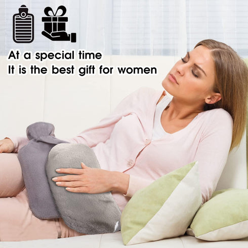 Hot Water Bottle Wearable, Wrap Around Hot Water Bottle Bottle Warmer with Longer Belt for Period Pain Relief Neck