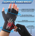 2Pairs Copper Arthritis Compression Gloves for Women Men, Fingerless Compression Gloves for Carpal Tunnel, Hand Pain, RSI, Driving, Typing, Copper Gloves Support Hands and Wrist for Work (Medium)