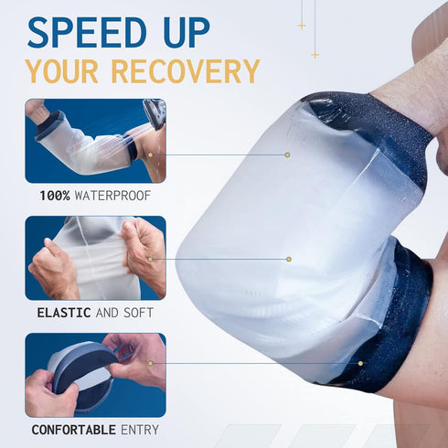 FIGHTECH PICC Line Shower Cover - Reusable Waterproof Cast Cover for Elbow, Available in 3 Sizes
