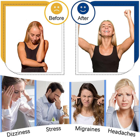 2 Pcs Acupressure Clips for Migraine Relief, LI4 Massage Clips for Headache and Tension Relief