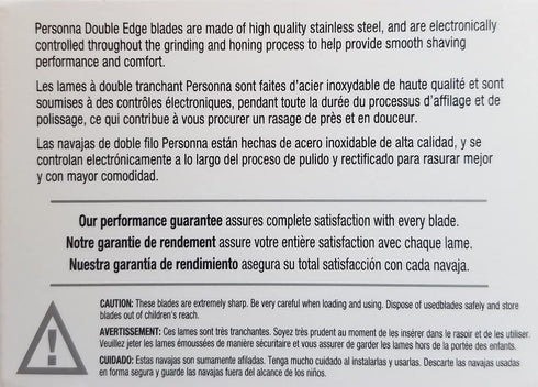 Personna Double Edge Razor Blades, 100 Count in White Wrapper