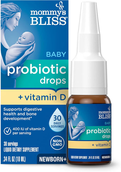 Mommy's Bliss Baby Probiotics + Vitamin D Drops, Supports Digestive Health &