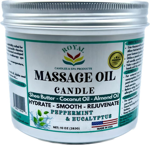 Royal Candles & Spa Products Massage Oil Candle (Peppermint & Eucalyptus)