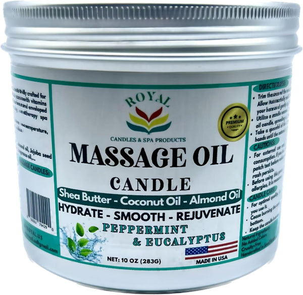 Royal Candles & Spa Products Massage Oil Candle (Peppermint & Eucalyptus)