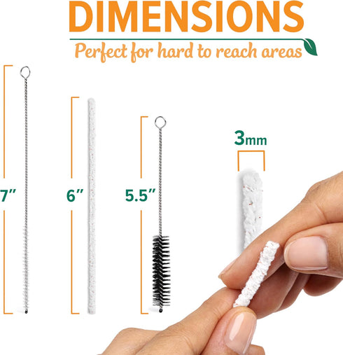 Set 132 2 Pipe Cleaners Tool | Hard Bristle Pipe Cleaners Bulk, Nylon Bristle Brush, Tamper Tool | Nylon Bristles