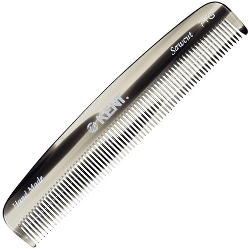 Kent 7T G All Fine Tooth Pocket Comb for Men - Handmade Travel Hair Comb for Grooming and Styling