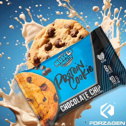 Forzagen Vegan Protein Cookies 12-Pack - Chocolate Chip Flavor, Low Carb Protein Treats, Healthy Snacks, 10g Protein