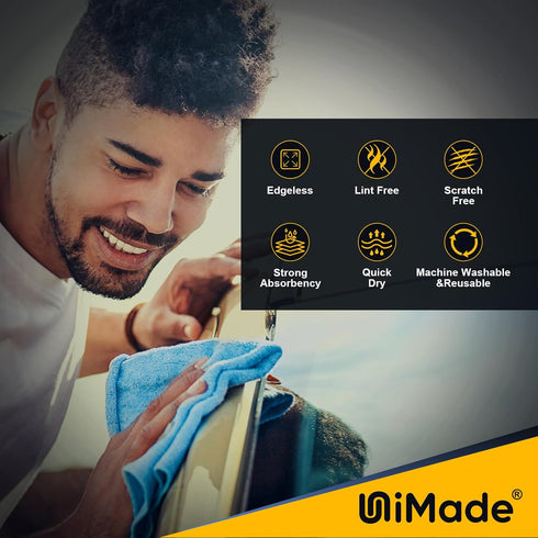 Shop Towels Rags (50 Pack) - Reusable Bulk Microfiber Cleaning Cloth, Lint Free for Car Kitchen Automotive