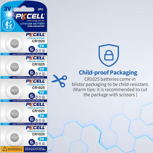 PKCELL 1025 CR1025 3V (20 Count (Pack 1)) CR Battery Lithium Battery