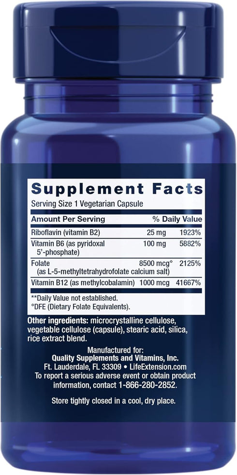 Life Extension Homocysteine Resist, Heart & Brain Cognitive Health Support Supplement, 60 Vegetarian Capsules