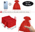 50 Pack 5X7 Red Satin Bags, Small Gift, Jewelry, Wedding Favor, Baby Shower Party Favor Bags