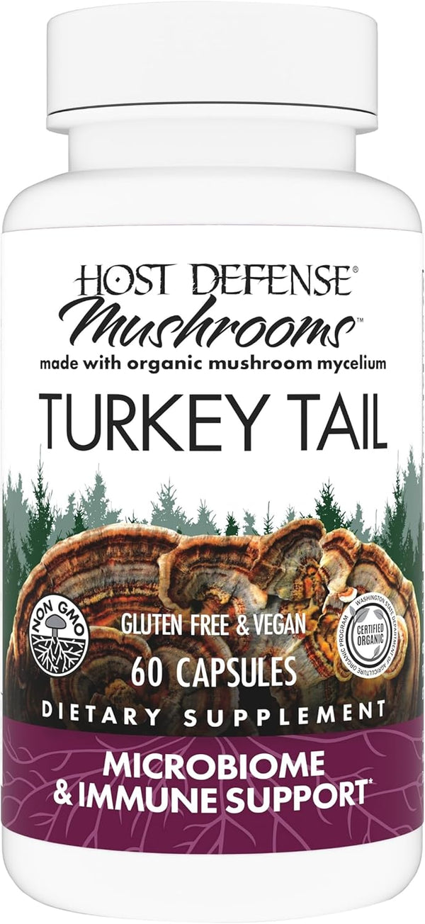 Host Defense Turkey Tail Capsules - Digestive Health & Immune Response Support