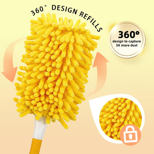 Reusable Duster Refill Compatible with Swiffer Hand Duster, 360 Heavy Duty Microfiber Ceiling Fan Duster