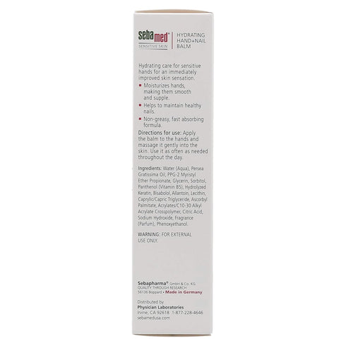 Sebamed Hand and Nail Balm pH 5.5 - Hypoallergenic Moisturizer for Sensitive Skin, 2.6 Fluid Ounces