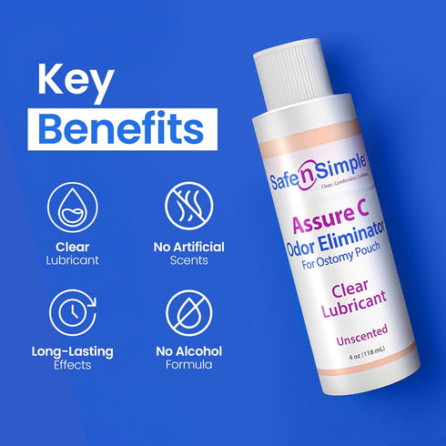 Safe n' Simple Assure C, Clear Lubricating Ostomy Pouch Deodorant, 4 Fluid Ounce
