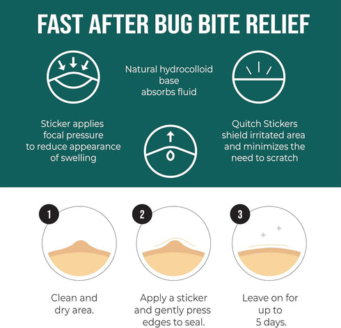 Quitch Mosquito Bite Itch Relief Patch, After Bite Insect Bite Treatment, Anti Itch Cream Alternative, Insect Bite