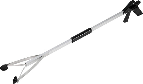 Grabber Reacher Suction Cup Grip Tool - Long 32 Inch Foldable Heavy Duty Aluminum Pick Up Stick for Elderly