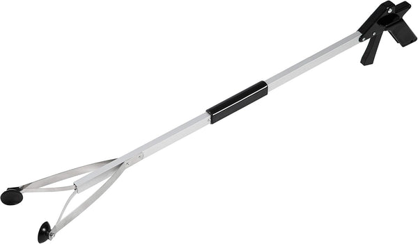 Grabber Reacher Suction Cup Grip Tool - Long 32 Inch Foldable Heavy Duty Aluminum Pick Up Stick for Elderly