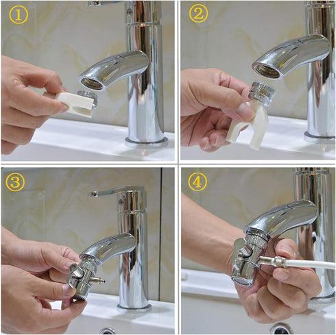 Water Flosser for Family Use, Non-Electric Oral Irrigator with Adjustable Faucet & Shower Spa for Dental Care