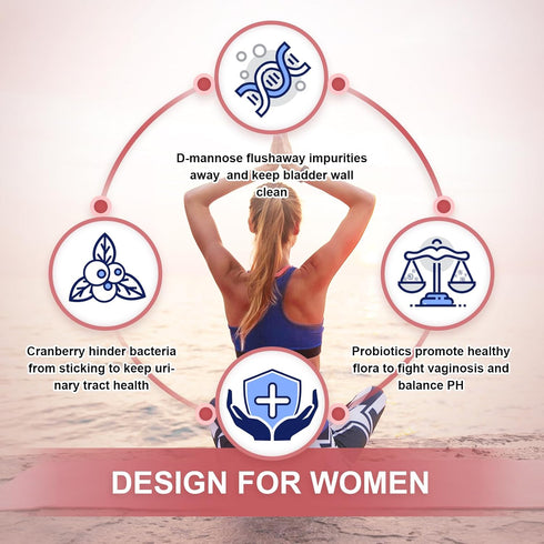 NATURE TARGET Probiotics-for-Women Powder, 100-Billion-CFUs, 45-Day-Supply, with D-Mannose and Cranberry