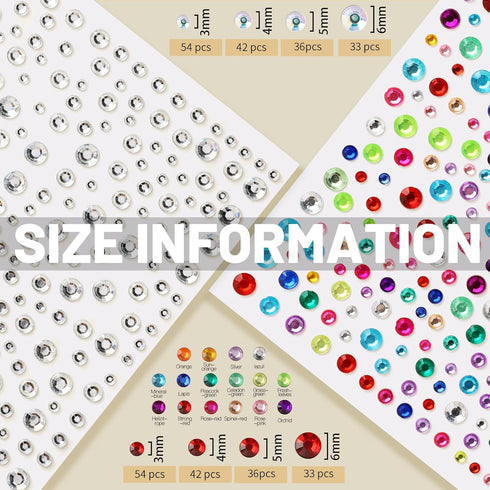 Teenitor Face Gems, Self Adhesive Rhinestone Face Jewels, 650pcs Stick On Gems for Makeup and Body