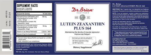 Dr. Brian Eye Vitamins Lutein & Zeaxanthin Capsule, 16mg Lutein, 4mg Zeaxanthin, 5mg Astaxanthin, Vision Health
