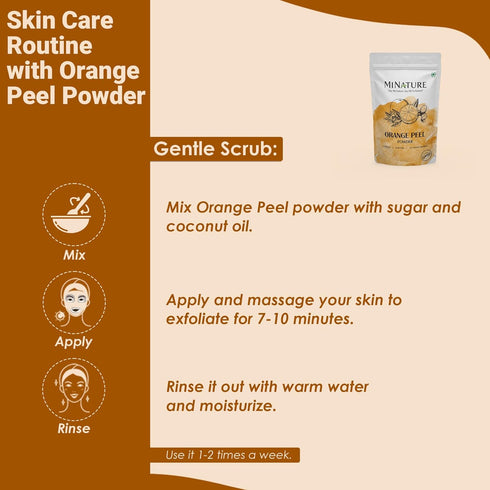 mi nature Orange Peel Powder (Citrus Aurantium) - 227 g / 8 OZ / 1/2 lb, All Natural, Vegan