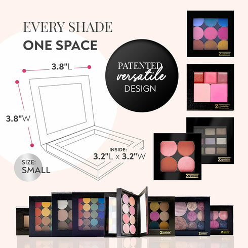 Small Z Palette Magnetic Makeup Palette - Empty Universal Magnet Organizer with Clear Window