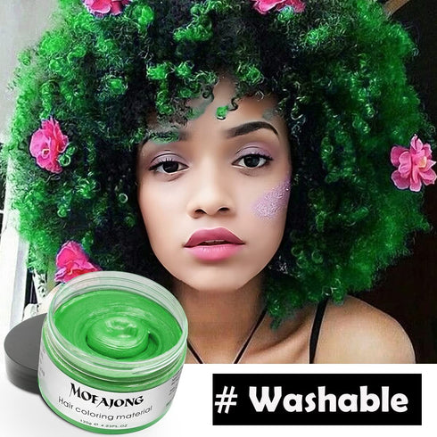 SOVONCARE Green Temporary Hair Color Wax - Washable Gray Hair Dye for Men & Women, 4.23 oz, All-Day Hold Styling Clays