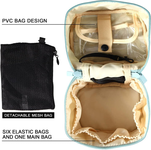 Makeup Brush Organizer, Small Makeup Bag Brushes Set Case for Travel, Cosmetic Storage Pouch
