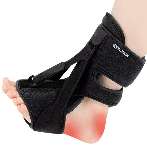 Upgraded Plantar Fasciitis Night Splint - Effective Brace for Foot Drop and Achilles Tendonitis for Women & Men (Black)