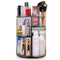 sanipoe 360 Rotating Makeup Organizer, Spinning Skincare Display Case with Brush Holder for Vanity Countertop