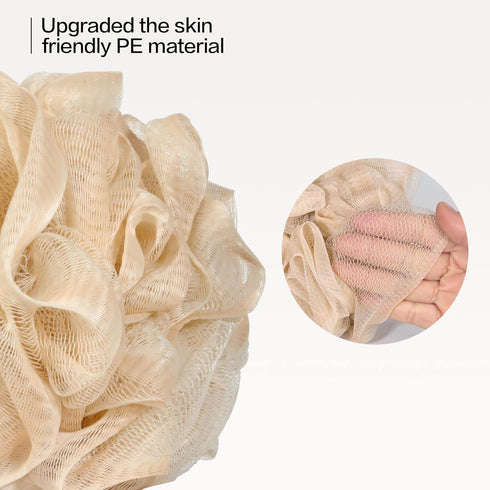 Loofah Bath Sponge Shower Loofahs - 4 Pack Soft Loofa Exfoliating Body Scrubber for Men and Women