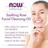 NOW Foods Solutions Soothing Rose Facial Cleansing Oil with Jojoba Oil, Vitamin E, Rose Absolute, 4 Fluid Ounce