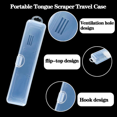 Tongue Scraper Case, Portable Travel Case for Tongue Cleaner, Transparent Holder