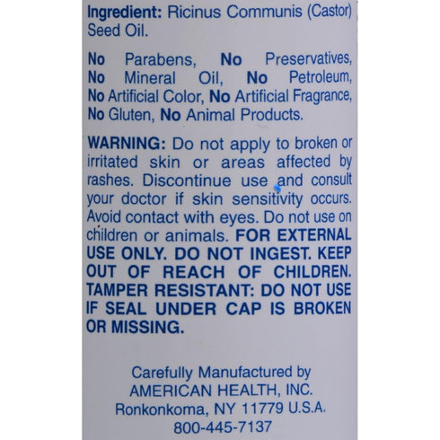 Home Health Castor Oil, 8 fl oz, Conditioning Oil for Body, Skin & Brows, Organic