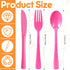wlilupah 120 Set 40 40 40 Disposable Plastic Cutlery Forks and Spoons and Knifes for Home Office School Party Picnics