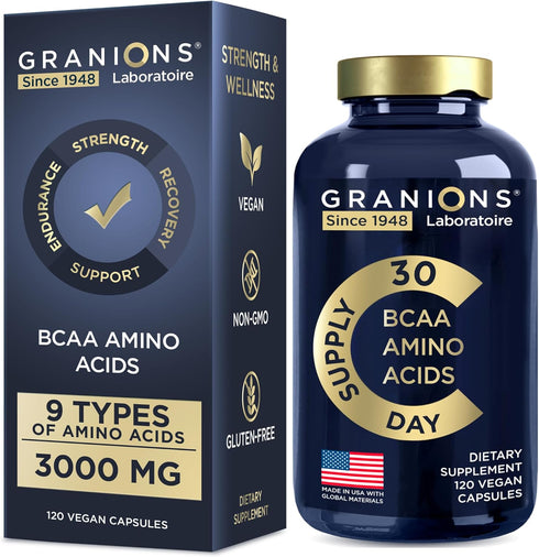 Essential Amino Acids Supplement for Men & Women - 9 BCAAs EAA, Advanced Amino Formula for Energy & Muscle Recovery -