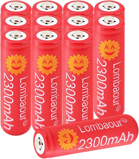 Lombaour 1.2v AA 2300mAh Long Lasting Rechargeable Battery,Double A High Capacity Nickel Metal