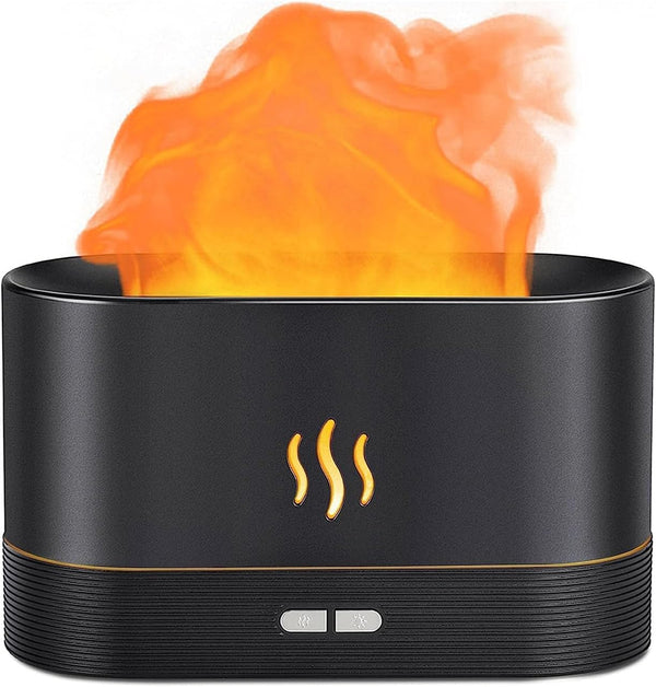 ZSETG Aromatherapy Air Humidifier With Flame,180ML Water Tank Capacity,7 Color Ambient Light,Shut-Off Protection,Electric