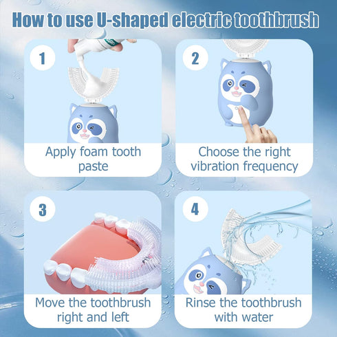 Kids Electric U Shaped Toothbrush Replacement Brush Head, 3 Normal and 2 U Shaped Brush Heads for Ages 8-15