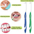 4 Pcs Tuft Toothbrush Set, Tufted Brush, Interspace Toothbrushes for Detail Cleaning (2 Blue + 2 Green)