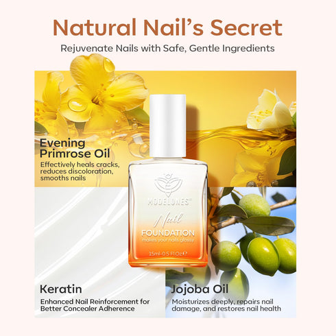 modelones 15ml Milky White Nail Natural Concealer Foundation Polish for Damaged Nails, Gifts for Women