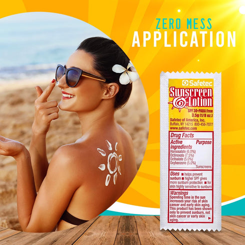 Safetec Sunscreen Lotion 53700 3.5 Gram Packets SPF 30 - Box of 25